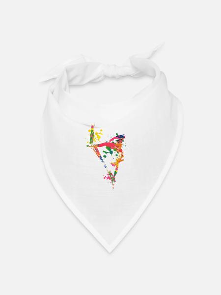 Farbenfrohes Aerial Silks - Bandana Dreieckstuch - Weiß
