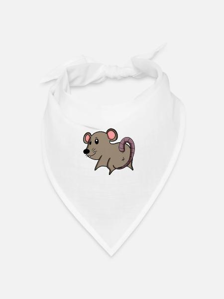 Maus von hinten - Maus Hintern - Maus Arsch - Bandana Dreieckstuch - Weiß