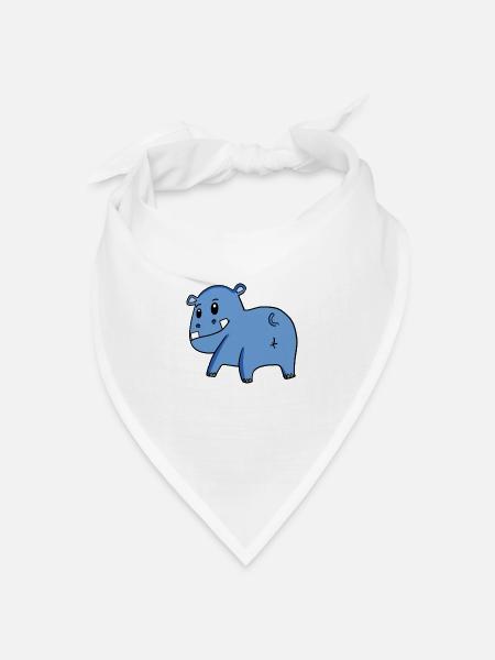 Nilpferd von hinten - Nilpferd Hintern - Nilpferd - Bandana Dreieckstuch - Weiß