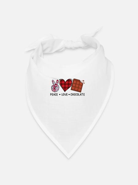 FRIEDEN LIEBE - GESUNDHEIT - SCHOKOLADEN SPRÜCHE - Bandana Dreieckstuch - Weiß