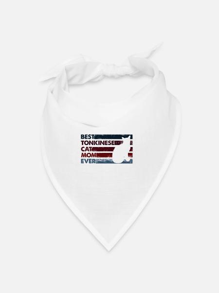 Beste Mutter Aller Zeiten - Tonnese Katze - Bandana Dreieckstuch - Weiß