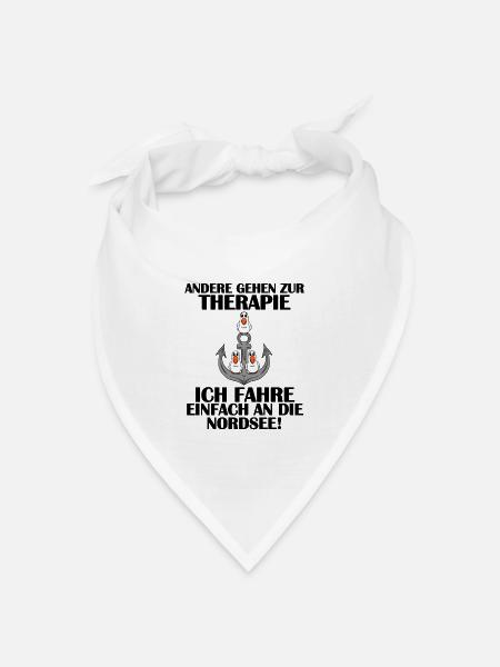 Nordsee Plattdeutsch Spruch Moin Möwe Anker - Bandana Dreieckstuch - Weiß