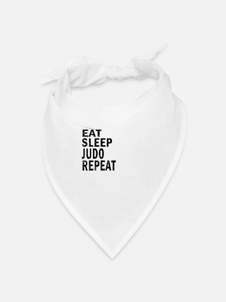 Eat sleep judo repeat for judo lovers - Bandana Dreieckstuch - Weiß