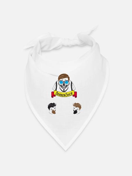 lustig, BARBER LIFE - Bandana Dreieckstuch - Weiß
