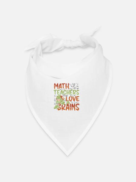 Mathelehrer Lieben Gehirne - Halloween-kostüm - Bandana Dreieckstuch - Weiß
