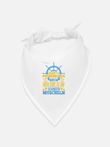 Schöne Muscheln - Warum ich Swinemünde so liebe - Bandana Dreieckstuch - Weiß