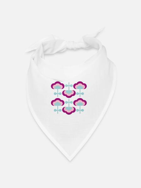 Wolkenblume - Bandana Dreieckstuch - Weiß