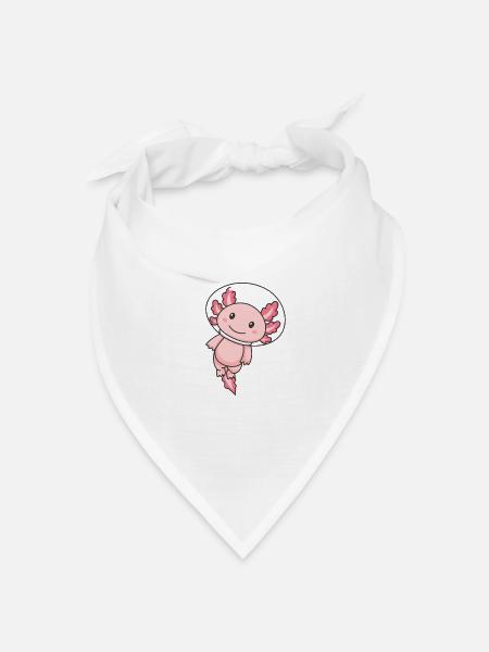 Axolotl Liebhaber süße Tiere Space Axolotl All - Bandana Dreieckstuch - Weiß
