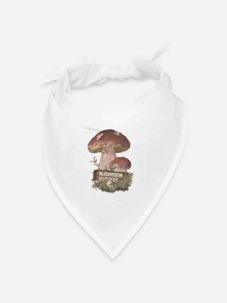 Pilz Cottage Goblincore Cottagecore Ästhetik - Bandana Dreieckstuch - Weiß