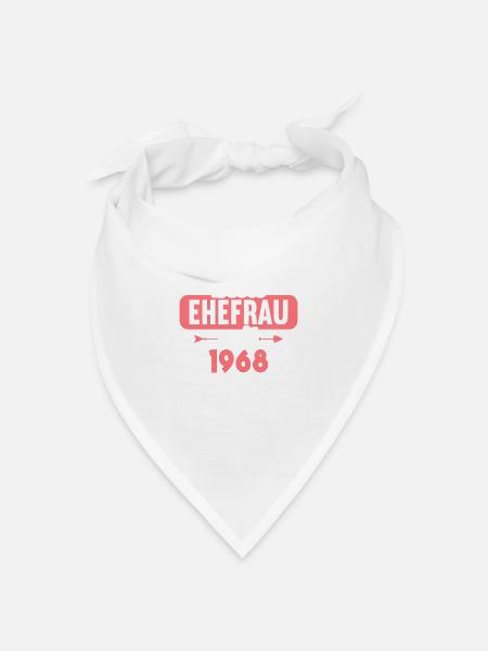 55. Hochzeitstag Beste Ehefrau seit 1968 - Bandana Dreieckstuch - Weiß