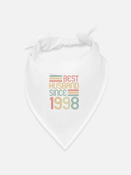 25. Hochzeitstag Bester Ehemann seit 1998 - Bandana Dreieckstuch - Weiß