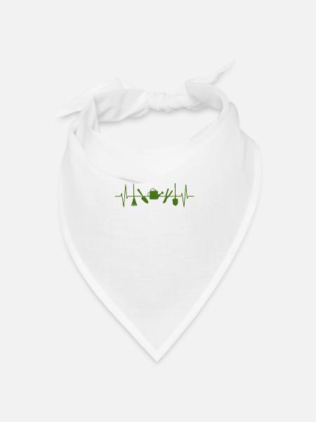 Garten Hobby Gärtner Herzschlag Linie Geschenkidee - Bandana Dreieckstuch - Weiß