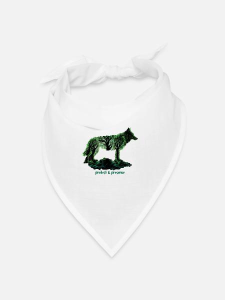 Wölfe Silhouette Naturschutz Tierschutz Wolf - Bandana Dreieckstuch - Weiß