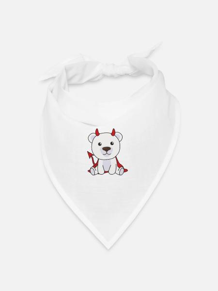 Eisbär Halloween süßer Teufel Kinder Hexen Kostüm - Bandana Dreieckstuch - Weiß