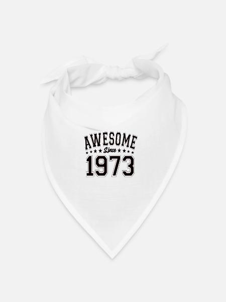 Awesome Since 1973 Geburtstag 1973 Vintage 1973 - Bandana Dreieckstuch - Weiß