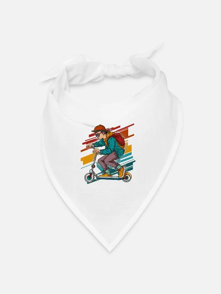 Stunt Scooter - Vintage - Bandana Dreieckstuch - Weiß