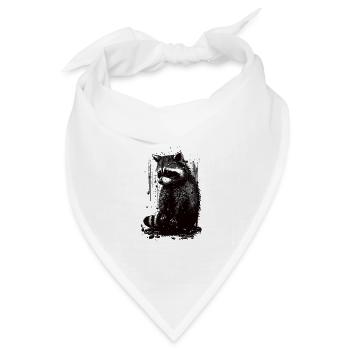 Waschbär Weiß & Schwarz Schablone - Bandana Dreieckstuch - Weiß - Vorne