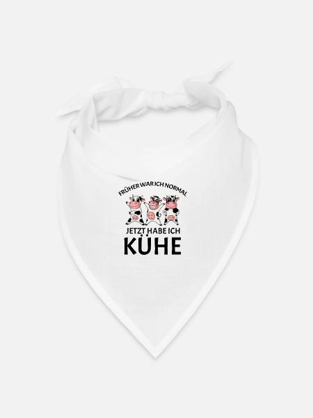 Kuh Kühe Rind - Bandana Dreieckstuch - Weiß