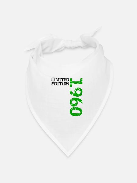 1960 Limited Edition Geburtstag Geschenk Frau Mann - Bandana Dreieckstuch - Weiß