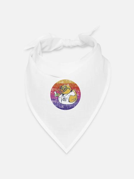 Badeente Wissenschaftler Retro - Bandana Dreieckstuch - Weiß