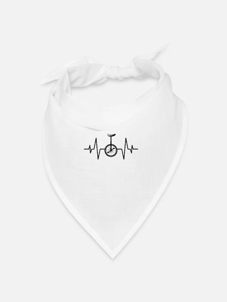 Einrad Herzschlag - Bandana Dreieckstuch - Weiß