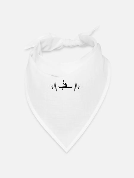 Kanu Kanusport Herzschlag - Bandana Dreieckstuch - Weiß