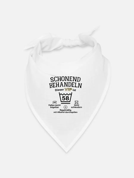 58. Geburtstag Schonend Behandeln 58 VIP ist 58 - Bandana Dreieckstuch - Weiß
