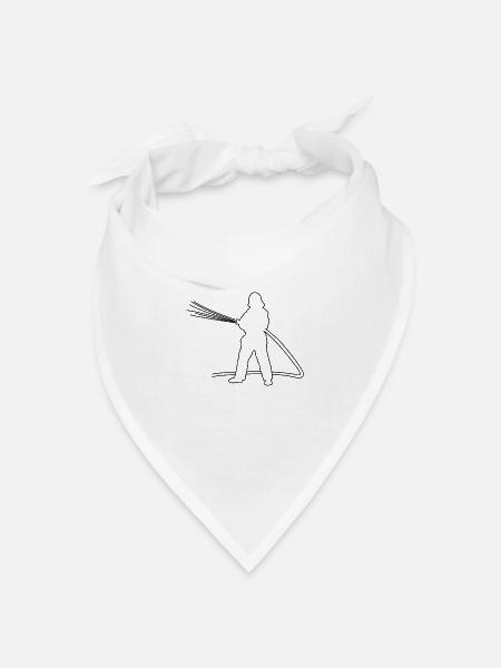 Feuerwehr Feuerwehrmann gezeichnet - Bandana Dreieckstuch - Weiß