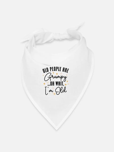 Grumpy Grandparent Vintage Old Person Typografie - Bandana Dreieckstuch - Weiß