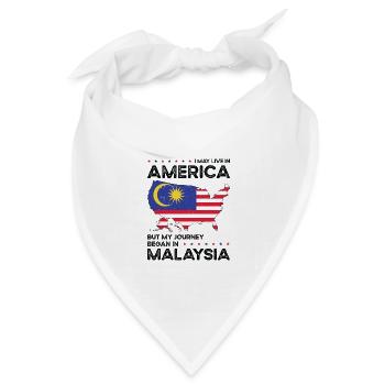 Geboren malaysisch Malaysia amerikanisch USA - Bandana Dreieckstuch - Weiß - Vorne