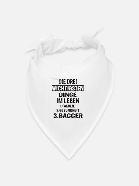 Bagger - Bandana Dreieckstuch - Weiß