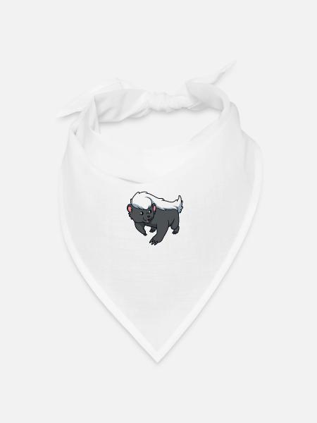 Kawaii Honigdachs - Bandana Dreieckstuch - Weiß