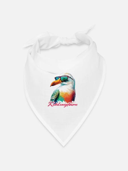 Kühlungsborn Urlaub coole Möwe mit Sonnenbrille - Bandana Dreieckstuch - Weiß