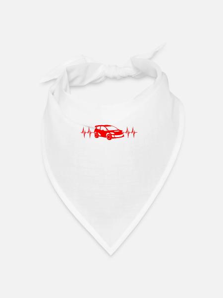 Rennwagen Fahrer EKG Linie Rallye Geschenk - Bandana Dreieckstuch - Weiß