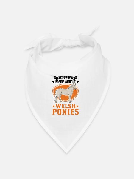 Welsh Pony Reiterin - Bandana Dreieckstuch - Weiß