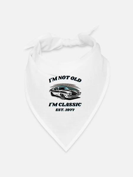 Geboren 1977 Classic seit 1977 Muscle-Car Design - Bandana Dreieckstuch - Weiß