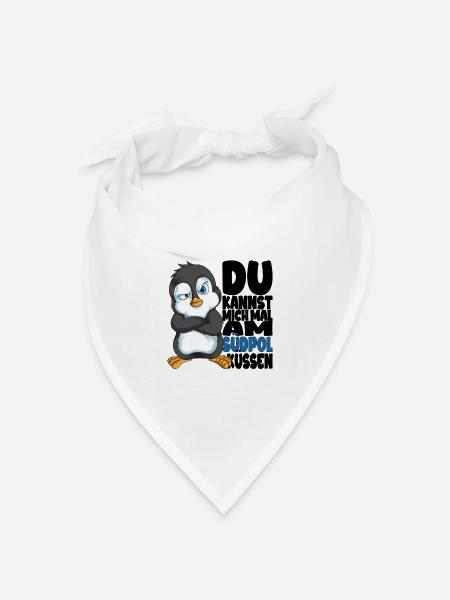 Kannst mich mal am Südpol küssen Pinguine - Bandana Dreieckstuch - Weiß