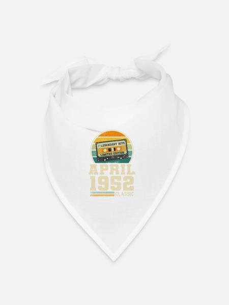 71. Geburtstag April Jahrgang 1952 Geschenkidee - Bandana Dreieckstuch - Weiß