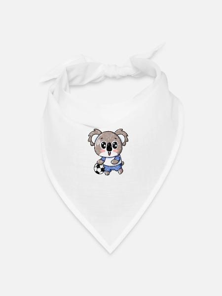 Süßer Kawaii Koala mit Handball und Fußball Design - Bandana Dreieckstuch - Weiß