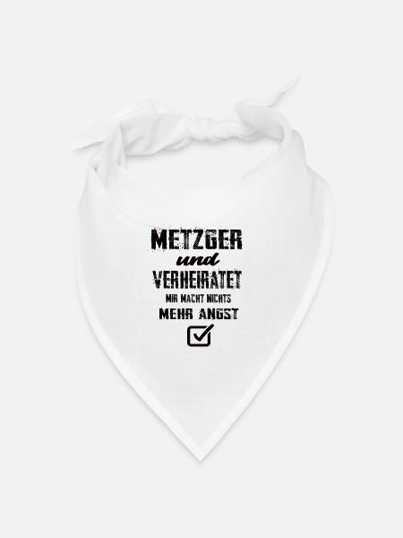 Metzger und Verheiratet - Bandana Dreieckstuch - Weiß
