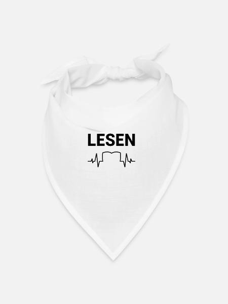 Lesen Buch Herzschlag - Bandana Dreieckstuch - Weiß