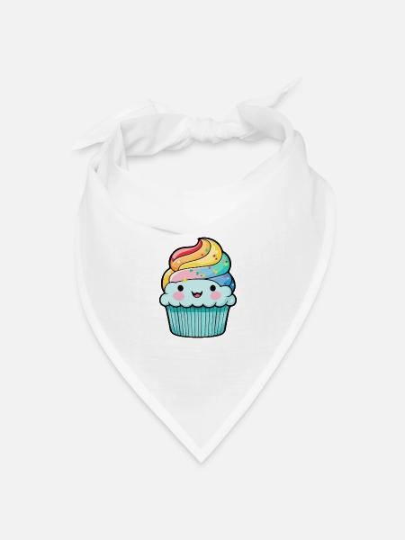 Cupcake Comic Muffin Kuchen - Bandana Dreieckstuch - Weiß