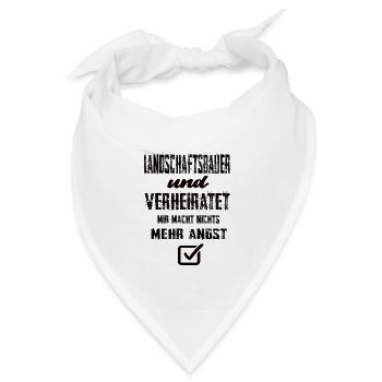 Landschaftsbauer und Verheiratet - Bandana Dreieckstuch - Weiß - Vorne