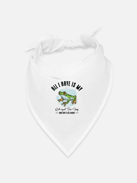 Rotäugiger Laubfrosch Niedliches - Bandana Dreieckstuch - Weiß