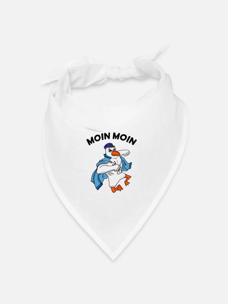 Moin Möwe Nordsee Kapitän - Bandana Dreieckstuch - Weiß