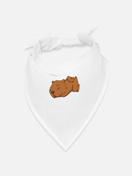 Familie - Capybara mit Baby Capybara - Bandana Dreieckstuch - Weiß