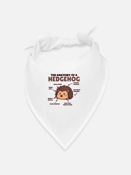 süßer Igel Erklärung Anatomy of a Hedgehogs - Bandana Dreieckstuch - Weiß