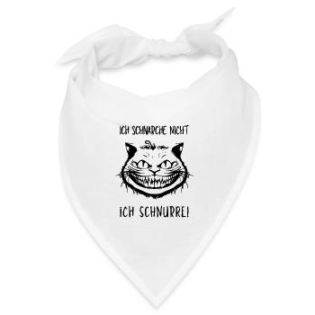Ich schnarche nicht, Ich schnurre - Grinsekatze - Bandana Dreieckstuch - Weiß - Vorne