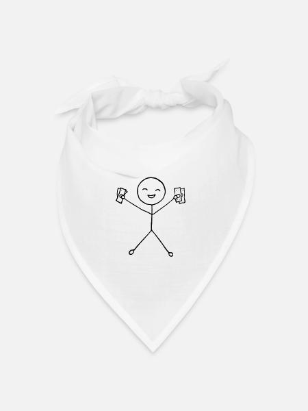 Happy Stickman with Money - Bandana Dreieckstuch - Weiß