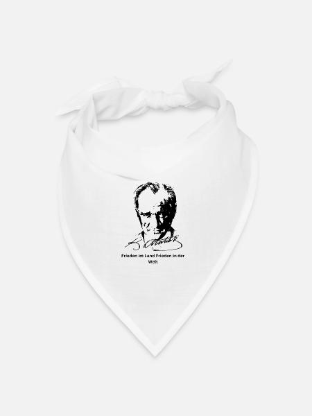 Frieden im Land Frieden in der Welt - Bandana Dreieckstuch - Weiß